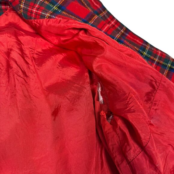 Vintage 60s Pendleton Wool Stewart Plaid Blazer Sz L Red Tartan Academia Preppy - Picture 9 of 13